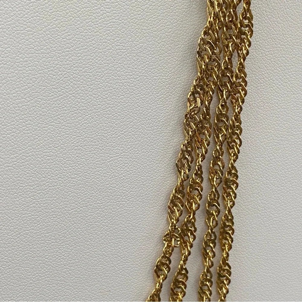 Sparkly Gold Tone Multilayered Necklace - Picture 3 of 9